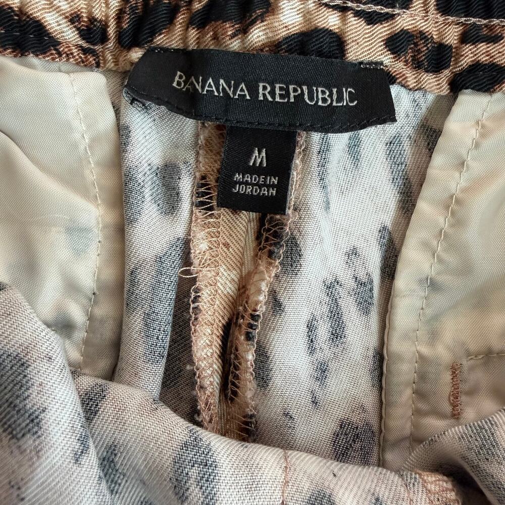 Banana Republic Leopard Print Wide Leg Pants Women's Medium M Pull On - Picture 4 of 10
